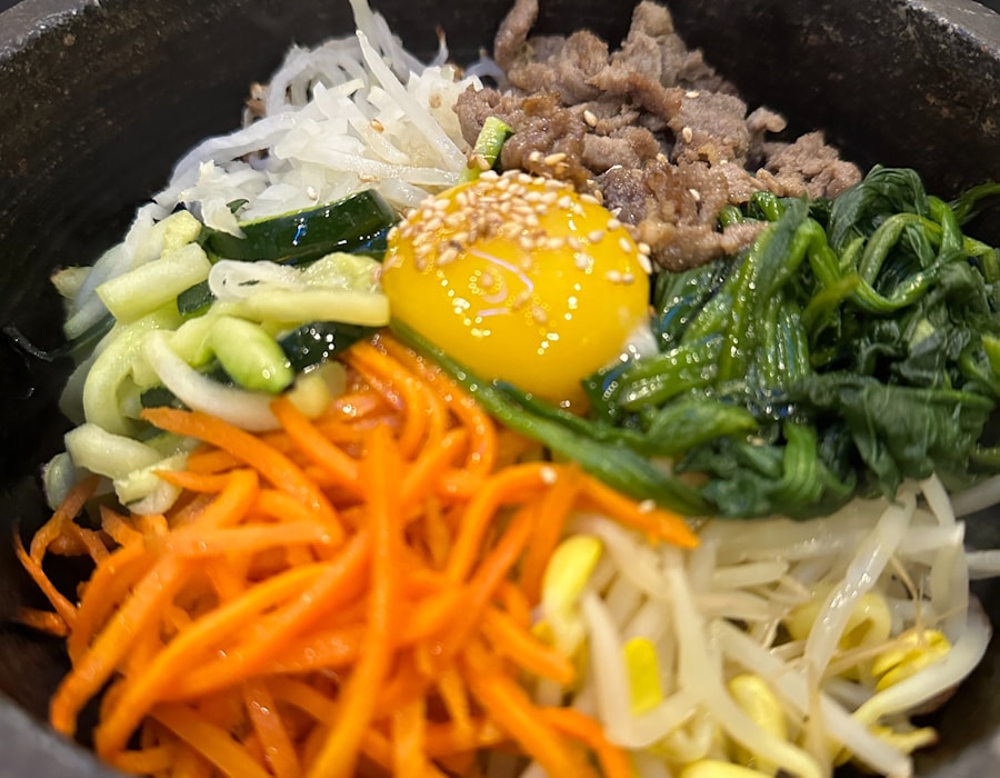 Korean Bibimbap with side dishes